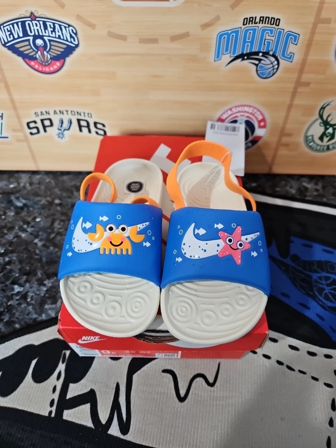 Sandalo neonato Nike Kawa Slide SE TD Underwater Adventures blu 9C DX1979 400