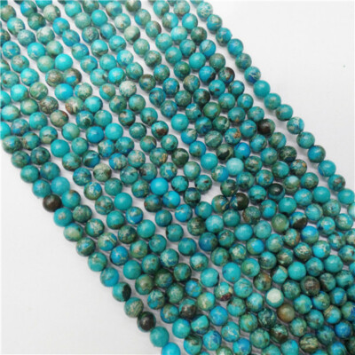 1 Strand 4mm Blue Sea Sediment Jasper Rondelle Round Ball Beads 15.5inch HH8887