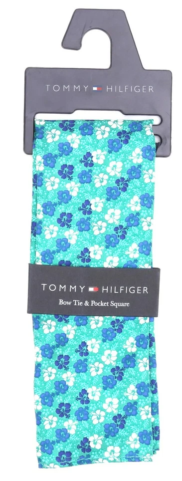 Tommy Hilfiger Hombre Verde Azul Floral Bolsillo Cuadrado L38011 Foto 2 de 4