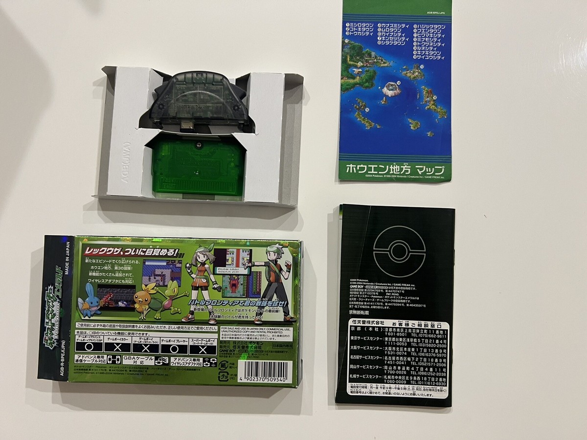 Pokemon Emerald GameBoy Advance Japanese ver w/Box Manuel Wireless