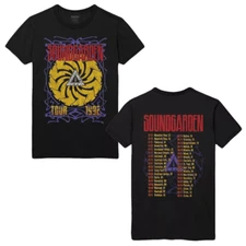 Soundgarden Tour 1992 2 sided basic black Unisex T shirt Reprint digital