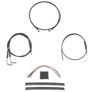 Stainless Cable & Brake Line Cmpt Kit 16" Apes 2007-2015 Harley Softail No ABS