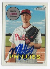 MARK LEITER Signed Autograph 2018 Topps Heritage High Number Card Phillies #686