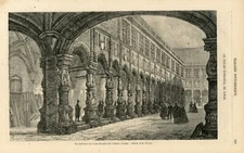 1863 View of the courtyard of the bishops' palace, in Liège antique print 