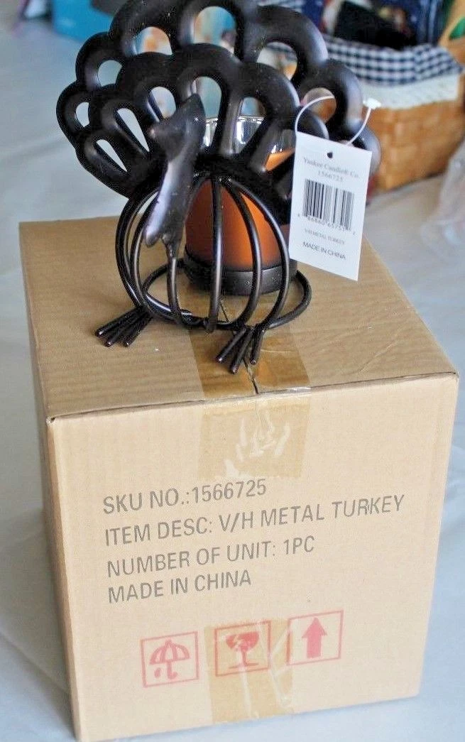 2017 Yankee Candle THANKSGIVING Metal TURKEY Votive Holder ~~New in Box~~ RARE!!