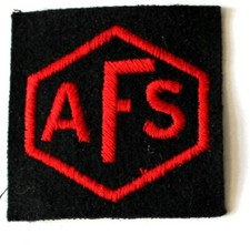 1 x EMBROIDERED AUXILIARY FIRE SERVICE AFS CLOTH BADGE, CIRCA 1950s 72238