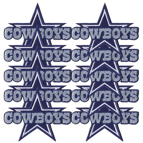 10 pezzi logo Dallas Cowboys Texas misura 3,2"x2,5" cucito ferro ricamato su toppa - Foto 1 di 12