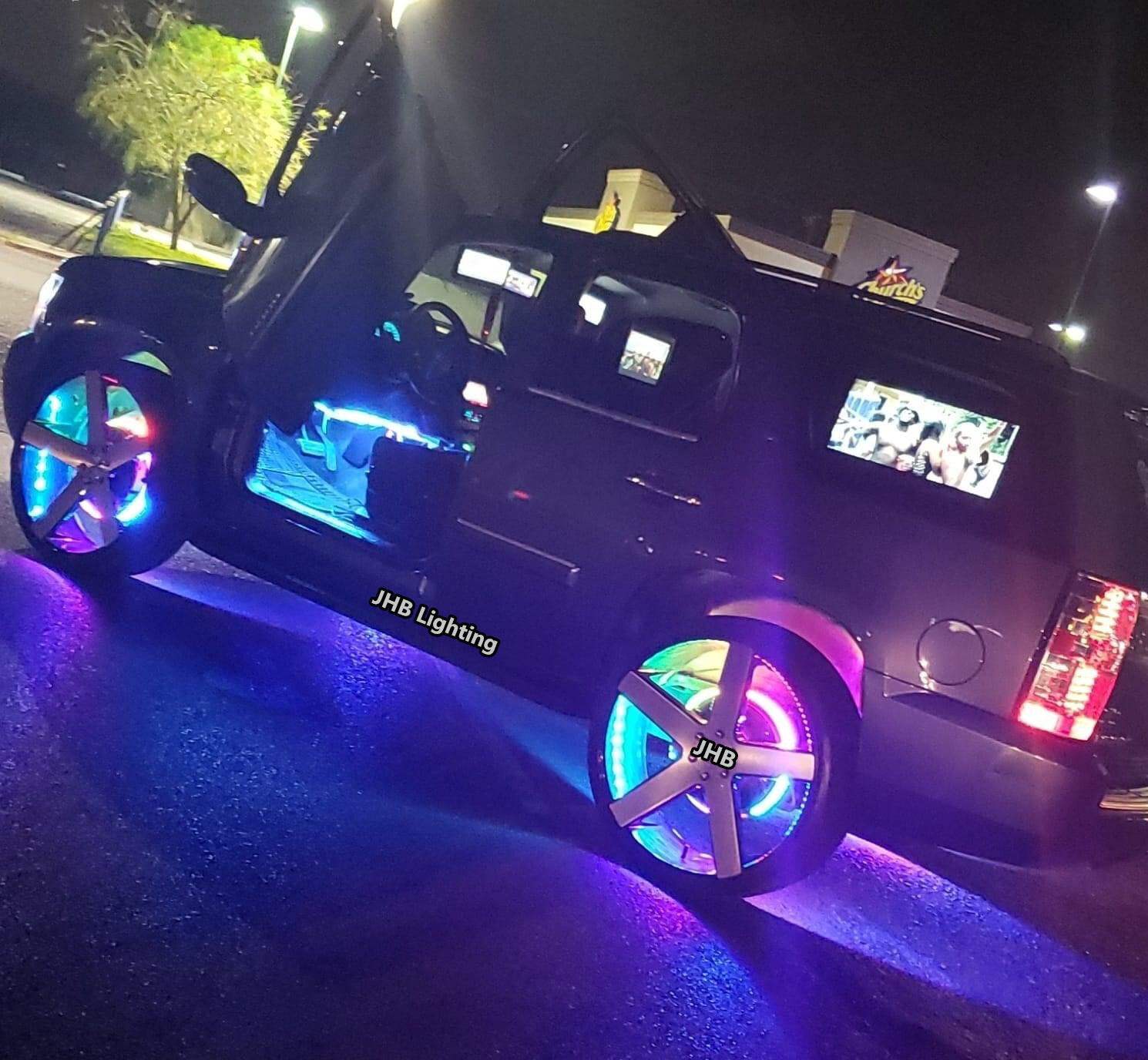 JHB 4x 17.5" TRIPLE ROW Dream CHASING Flow Multi-function LED Wheel Lights Set