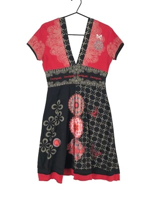 Desigual V-Ausschnitt Knie Länge Kleid Damen Größe L - Bild 1 von 4