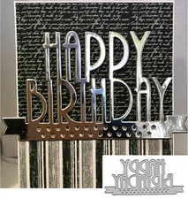 Happy Birthday Letters Metal Cutting Die Cuts, Happy Birthday Stencils DIY Craft