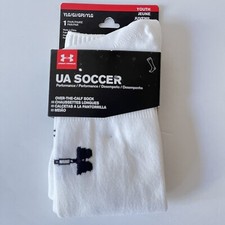 Under Armour Youth White Black OTC Nylon UA Logo Performance Soccer Socks L 1-4