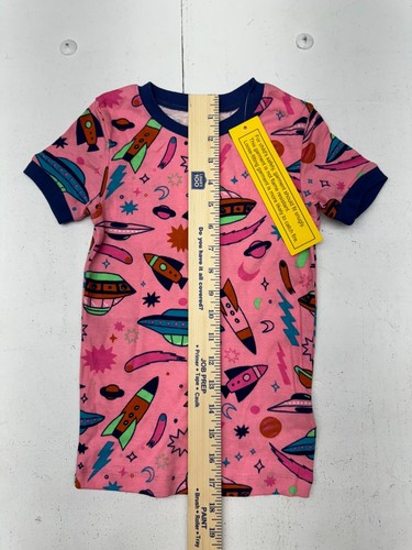 Spotted Zebra Pink Space Theme 2 Piece Pajama Set Girls Size Small - Picture 2 of 6