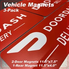 DoorDash Car Magnets 3-Pack 11.5"w x 7.5"t and 11.5"w x 4.0"t FREE SHIPPING!