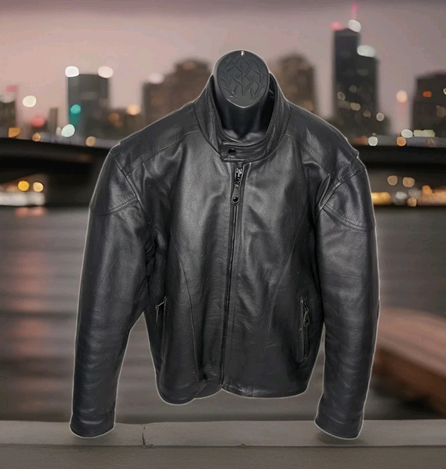 Chaqueta acolchada River Road de cuero resistente para motocicletas de turismo HOMBRE XL 48 Foto 3 de 4