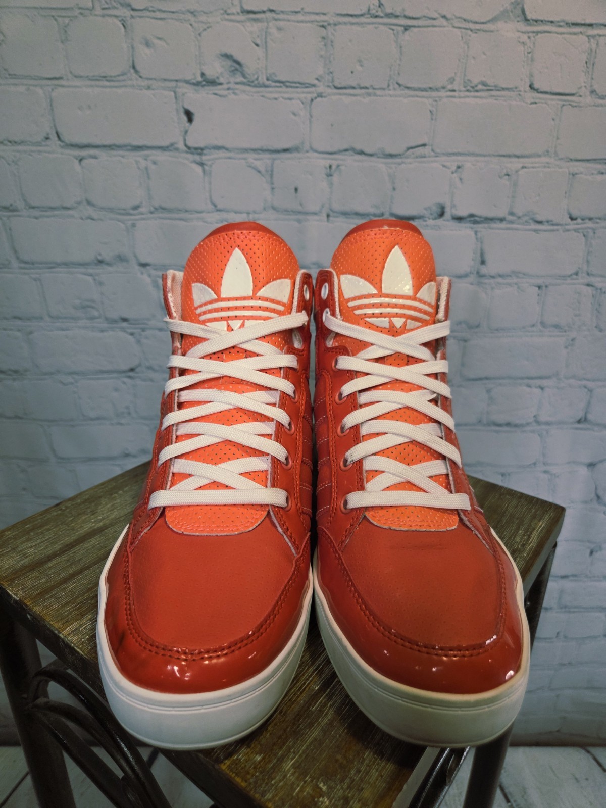 Adidas Hard Court High Top Red Pink Womens 8 thumbnail 2