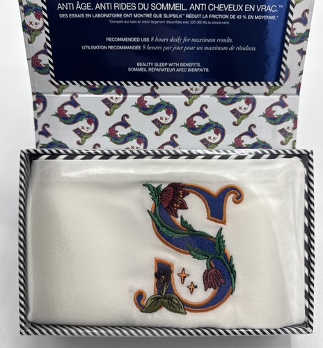 Slip Pure Silk Pillowcase White Zippered (Initial Collection) S Queen 20”x30” - Picture 3 of 4
