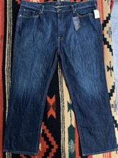 NWT Lucky Brand 181 Relaxed Straight Jeans Mens 48x32 Blue Denim Dark Wash