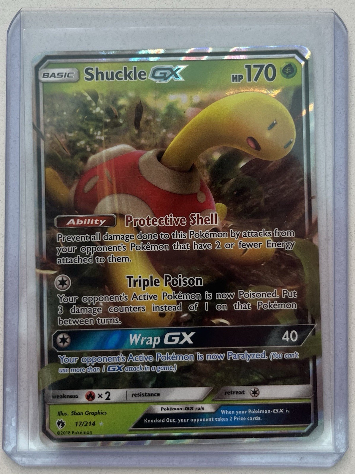 Shuckle GX 17/214 Ultra Rare Lost Thunder Pokemon Card NM