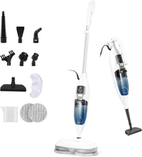 Scrubbing Steam Mop for Hardwood Floors, Handheld Spin Mop with 3 Steam Modes Ro