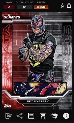 Rey Mysterio - Red Relic Iconic - Topps Slam WWE Strata 25 Digital