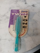 VTG 1990 Goody Twin Tone Hairbrush Teal Clear Handle Styling Brush Prop