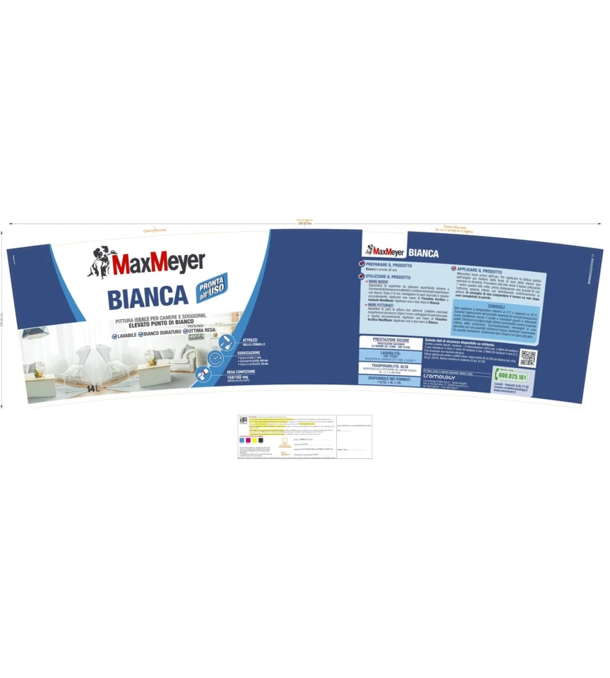 PITTURA BIANCA MONOMANO MAX MEYER COLORE BIANCO, 14 LITRI - Immagine 3 di 3