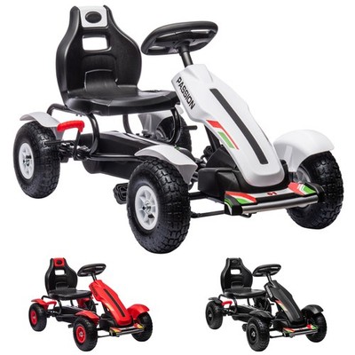 Aosom Kids Pedal Go Kart W/ Adjustable Seat, Rubber Wheels