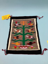 Small Navajo rug, 17" by 12",  woven by Daisy Mountain, early 1980's, excellent