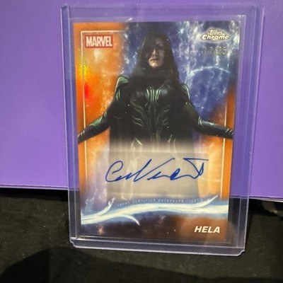 2025 Topps Marvel Studios Chrome Cate Blanchett Hela Autograph Orange #d 17/25