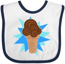 Inktastic Ice Cream Cone Chocolate Baby Bib Food Treat Dessert National Month
