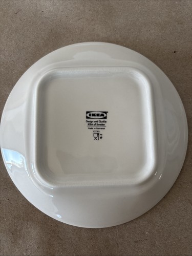 4 Ikea FORMIDABEL Bread Side Plates Dishes 20726 Solid White Square Shape Round - Picture 3 of 6