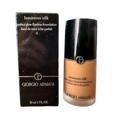 Giorgio Armani Luminous Silk Flawless Foundation Full Size - Shade 8 - NEW NIB