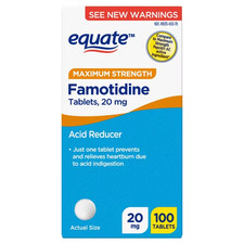 Equate Maximum Strength Famotidine Tablets, 20 mg, Acid Reducer, 100 Count, Comp