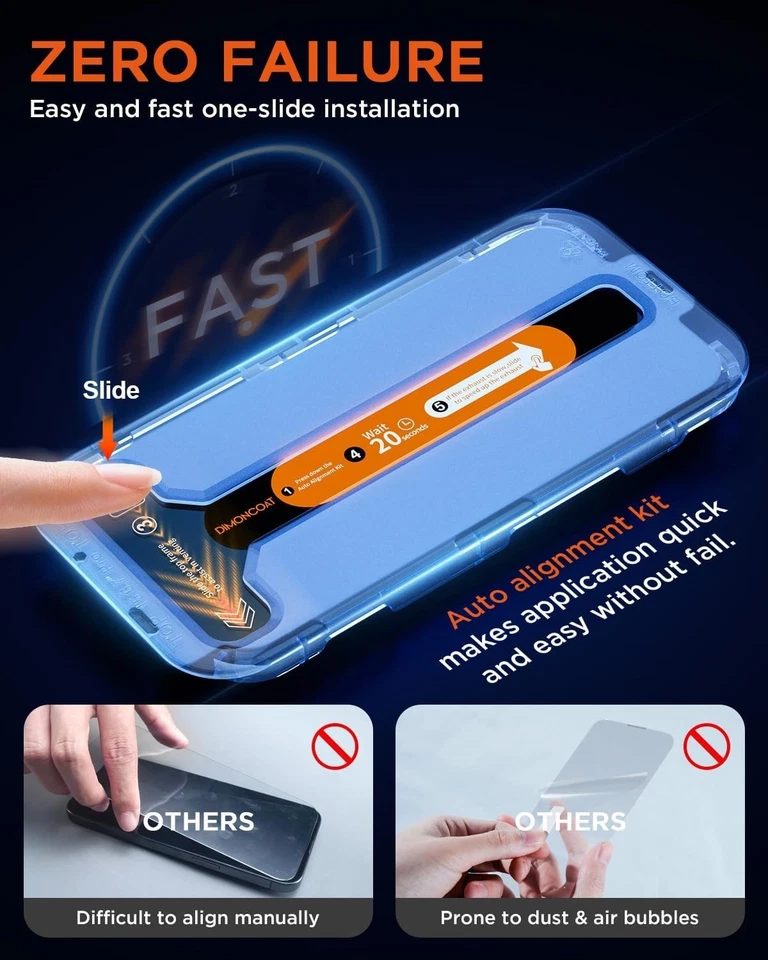 DIMONCOAT 4-PACK Privacy Screen Protector Compatible with iPhone 16 Pro Max - Image 2 of 4