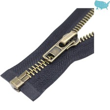 32-inch Antique Brass Metal Zipper for Jackets  Crafts - Heavy Duty Style