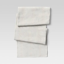 Threshold Extended Length 14" x 108" Off White Table Runner Cotton Blend New