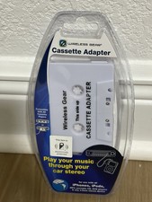 Wireless Gear White Cassette Adapter Tape to AUX 3.5mm Jack / Car Radio Phone