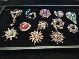 12 Pieces Gorgeous New Fashion Costume Jewelry Brooches Pins Jewelry Lot