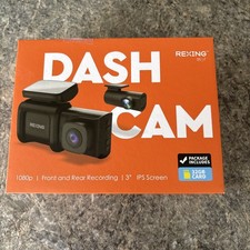 Rexing DT2 Dual Channel 1080p Front and Rear Recording Dash Cam New Open Box