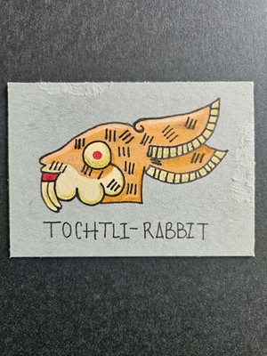 ★Original ART  ‘RABBIT' ACEO Original Abstract Art Rabbit Signed Lalunam _90 2.5x3.5 Card