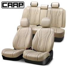 CAAP Driven Universal Touring Series Full Set Seat Covers for Car Beige/Black