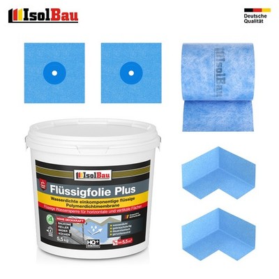 Dichtset Flüssigfolie PLUS 5,5 kg Dichtband Bad Balkon Dusche unter Fliesen