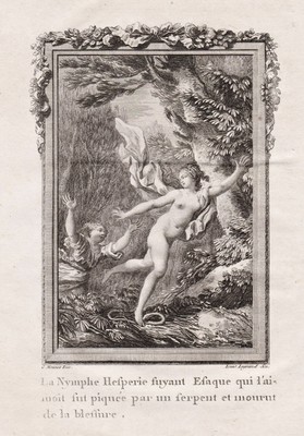 Hesperia nymph Nymphen Mythologie mythology Ovid gravure Kupferstich engraving