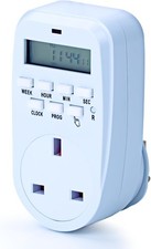 Timer Switch | 7 Day Digital Timer Light Switch | White UK Plug | ION7DDT10