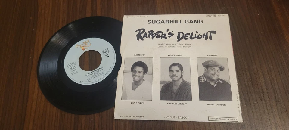 Disque 45 Tours vinyle 7"  Rapper's delight Sugarhill Gang 1979 Fr Hip Hop Rap - Photo 2/3