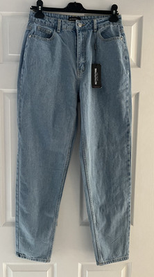 BNWT Pretty Little Thing Basic Turn Up Mom Jeans Size 10  / 30'' inside leg