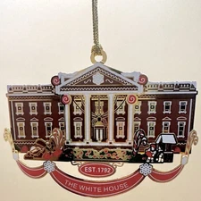 White House Metal Christmas Ornament Gingerbread Holiday Décor Washington DC