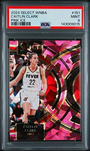 Panini 2024 Select WNBA Premier Level Caitlin Clark #151 Pink Ice Prizm PSA 9