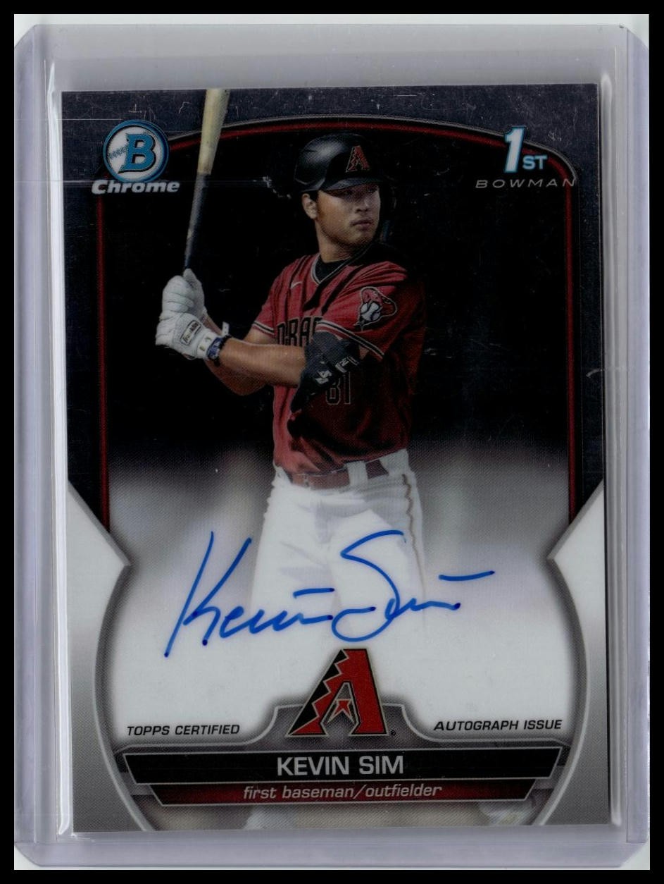 2023 Bowman Draft #CDA-KS Kevin Sim Chrome Prospect Autographs