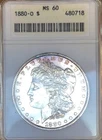 1880 O MORGAN DOLLAR ANACS MS60! OLD HOLDER! SEMI PL! PURPLE TONING! NR #K2924